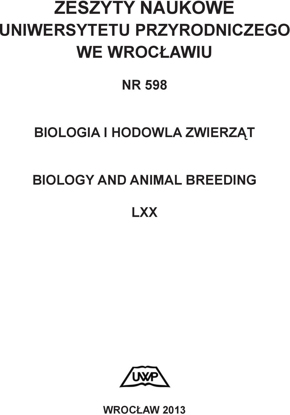 598 Biologia i hodowla zwierząt