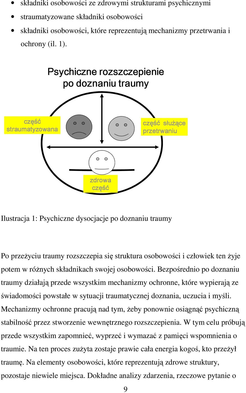 struktura osobowości i człowiek ten żyje potem w różnych składnikach swojej osobowości.