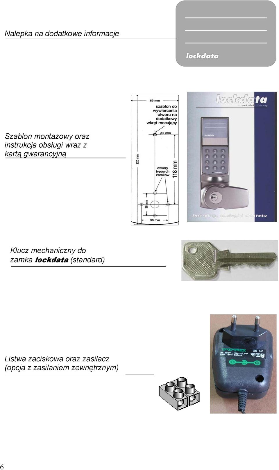 Klucz mechaniczny do zamka lockdata (standard)