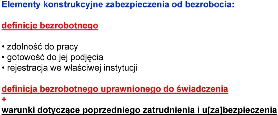 we właściwej instytucji definicja bezrobotnego uprawnionego do