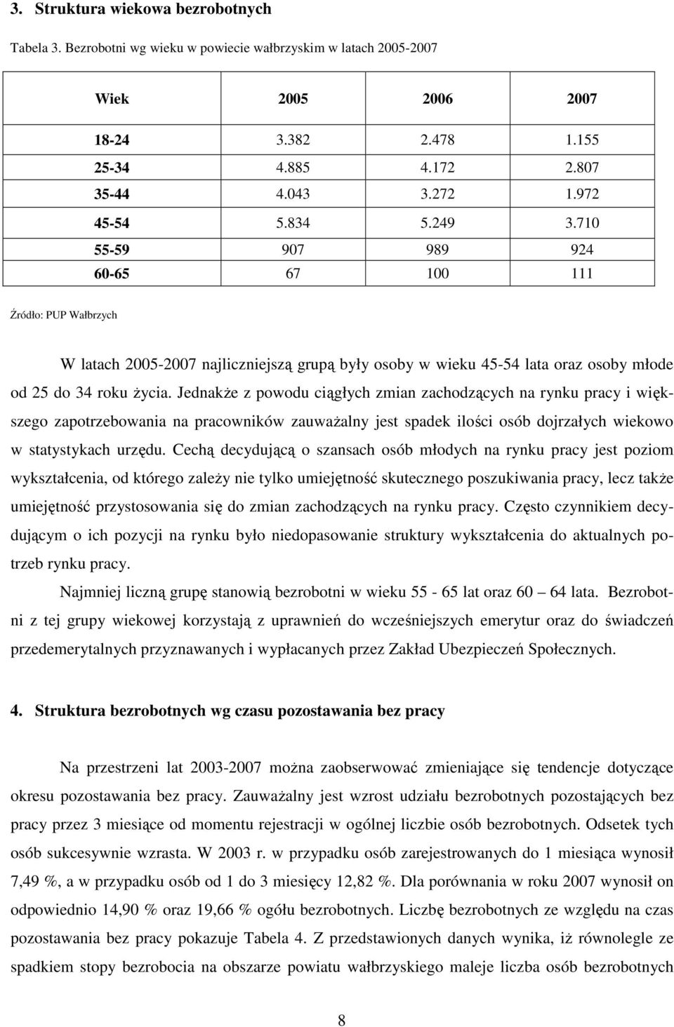 Jednakże z powodu ciągłych zmian zachodzących na rynku pracy i większego zapotrzebowania na pracowników zauważalny jest spadek ilości osób dojrzałych wiekowo w statystykach urzędu.