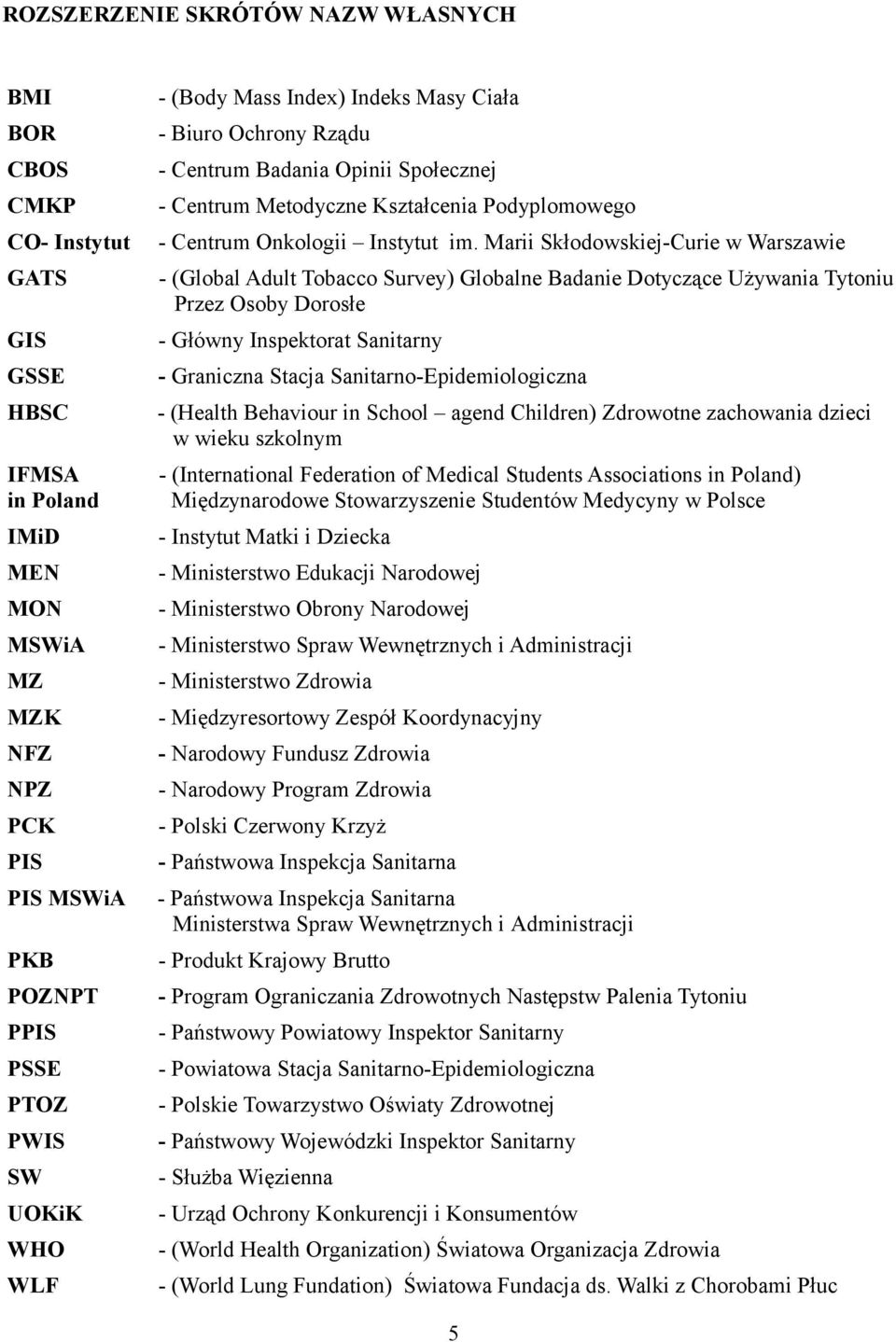 Marii Skłodowskiej-Curie w Warszawie - (Global Adult Tobacco Survey) Globalne Badanie Dotyczące Używania Tytoniu Przez Osoby Dorosłe - Główny Inspektorat Sanitarny - Graniczna Stacja