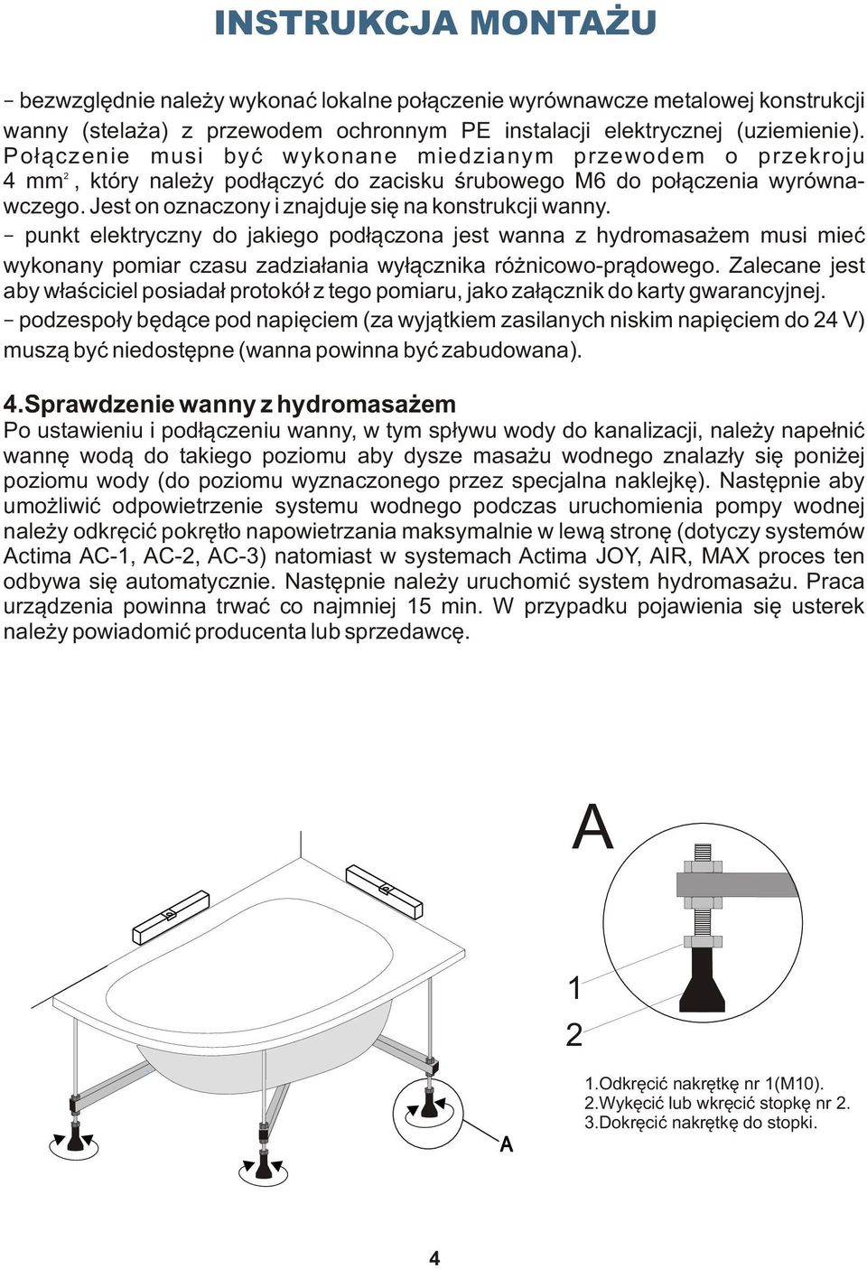 punkt elektryczny do jakiego podłączona jest wanna z hydromasażem musi mieć wykonany pomiar czasu zadziałania wyłącznika różnicowo-prądowego.