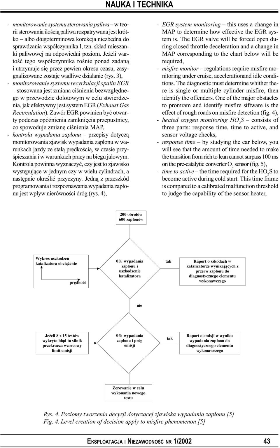 3), - monitorowanie systemu recyrkulacji spalin EGR stosowana jest zmiana ciœnienia bezwzglêdnego w przewodzie dolotowym w celu stwierdzenia, jak efektywny jest system EGR (Exhaust Gas Recirculation).