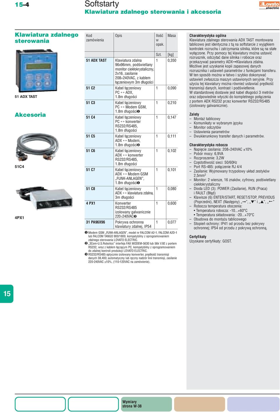 8m długości 51 C3 Kabel łączeniowy 1 0,210 PC Modem GSM, 1.8m długości❶ 51 C4 Kabel łączeniowy 1 0,147 PC konwerter RS232/RS485, 1.8m długości 51 C5 Kabel łączeniowy 1 0,111 ADX Modem, 1.