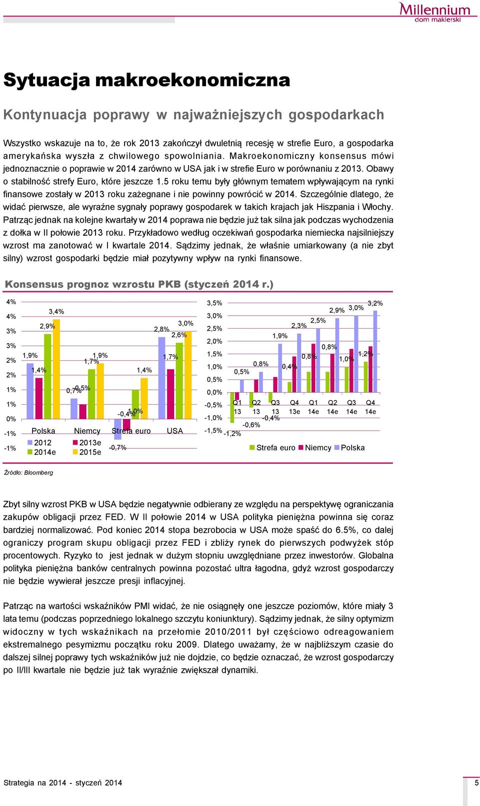 5 roku temu były głçwnym tematem wpływającym na rynki finansowe zostały w 2 roku zażegnane i nie powinny powrçcić w 214.