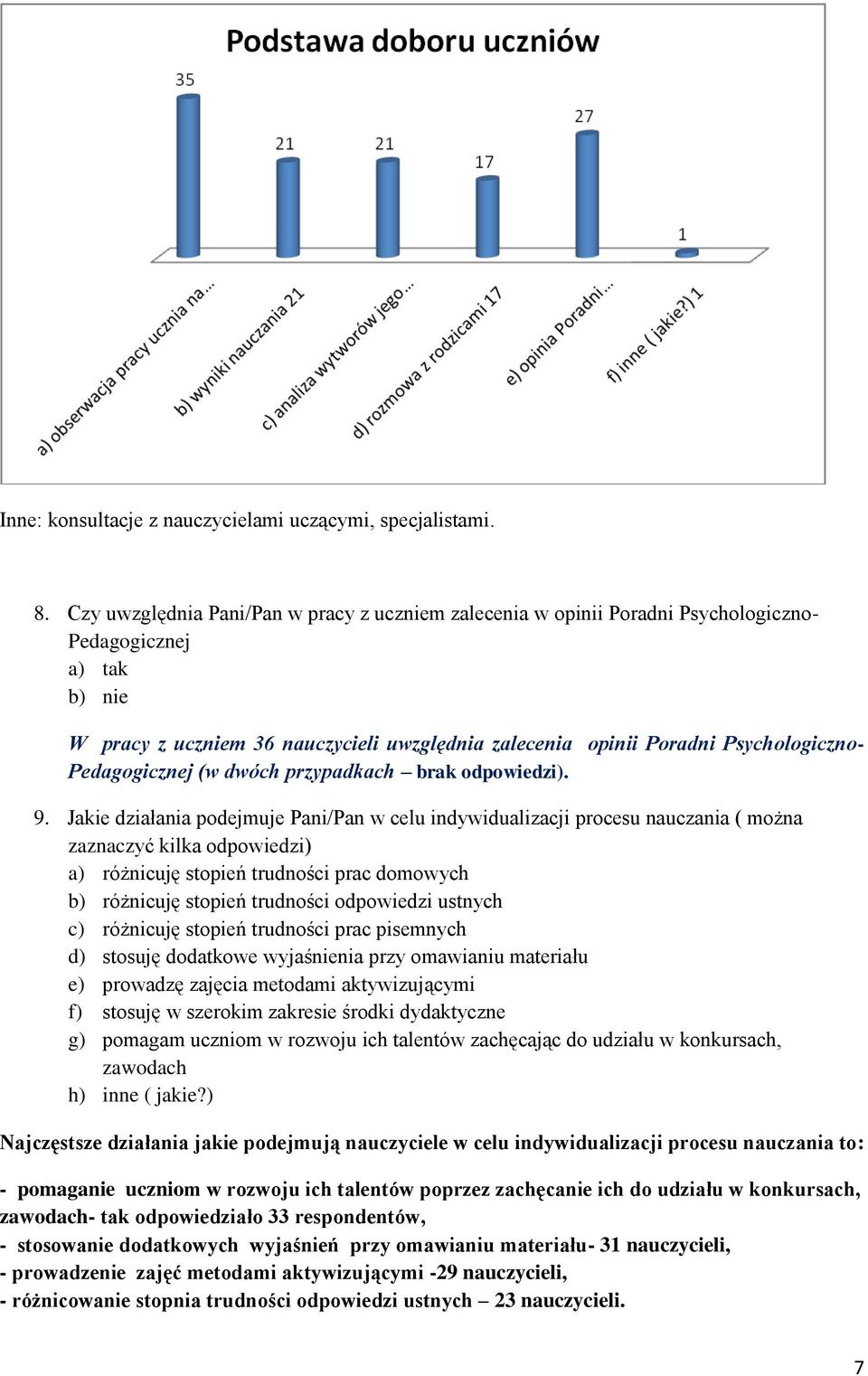 Pedagogicznej (w dwóch przypadkach brak odpowiedzi). 9.