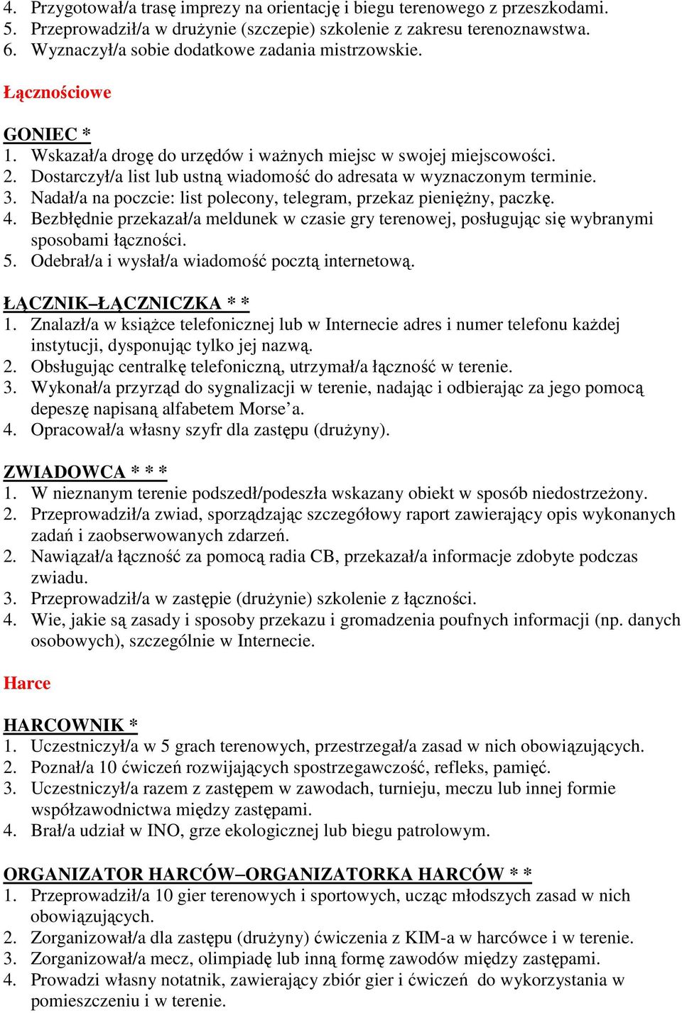 Dostarczył/a list lub ustną wiadomość do adresata w wyznaczonym terminie. 3. Nadał/a na poczcie: list polecony, telegram, przekaz pienięŝny, paczkę. 4.