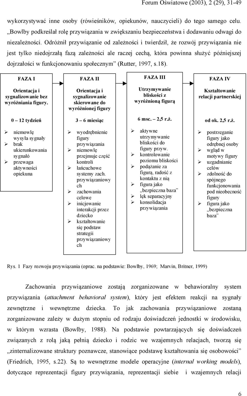 społecznym (Rutter, 1997, s.18). FAZA I FAZA II FAZA III FAZA IV Orientacja i sygnalizowanie bez wyróżniania figury.