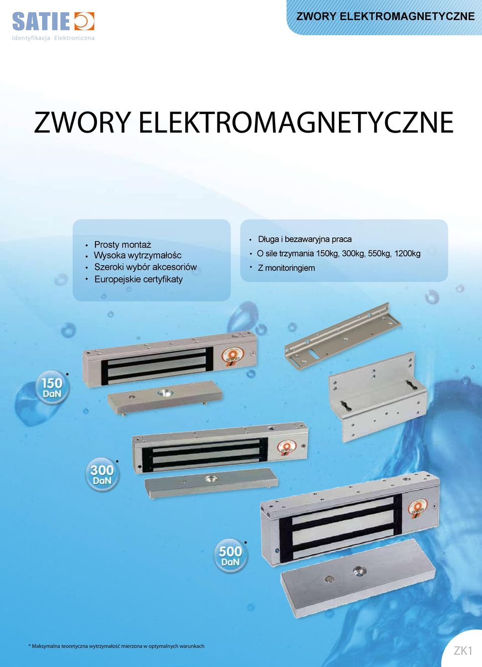 O sile trzymania 150kg, 300kg, 550kg, 1200kg Z monitoringiem *