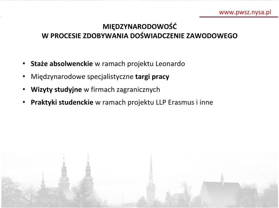 pl Staże absolwenckie w ramach projektu Leonardo Międzynarodowe