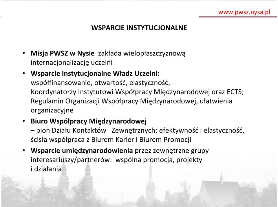 współfinansowanie, otwartość, elastyczność, Koordynatorzy Instytutowi Współpracy Międzynarodowej oraz ECTS; Regulamin Organizacji Współpracy