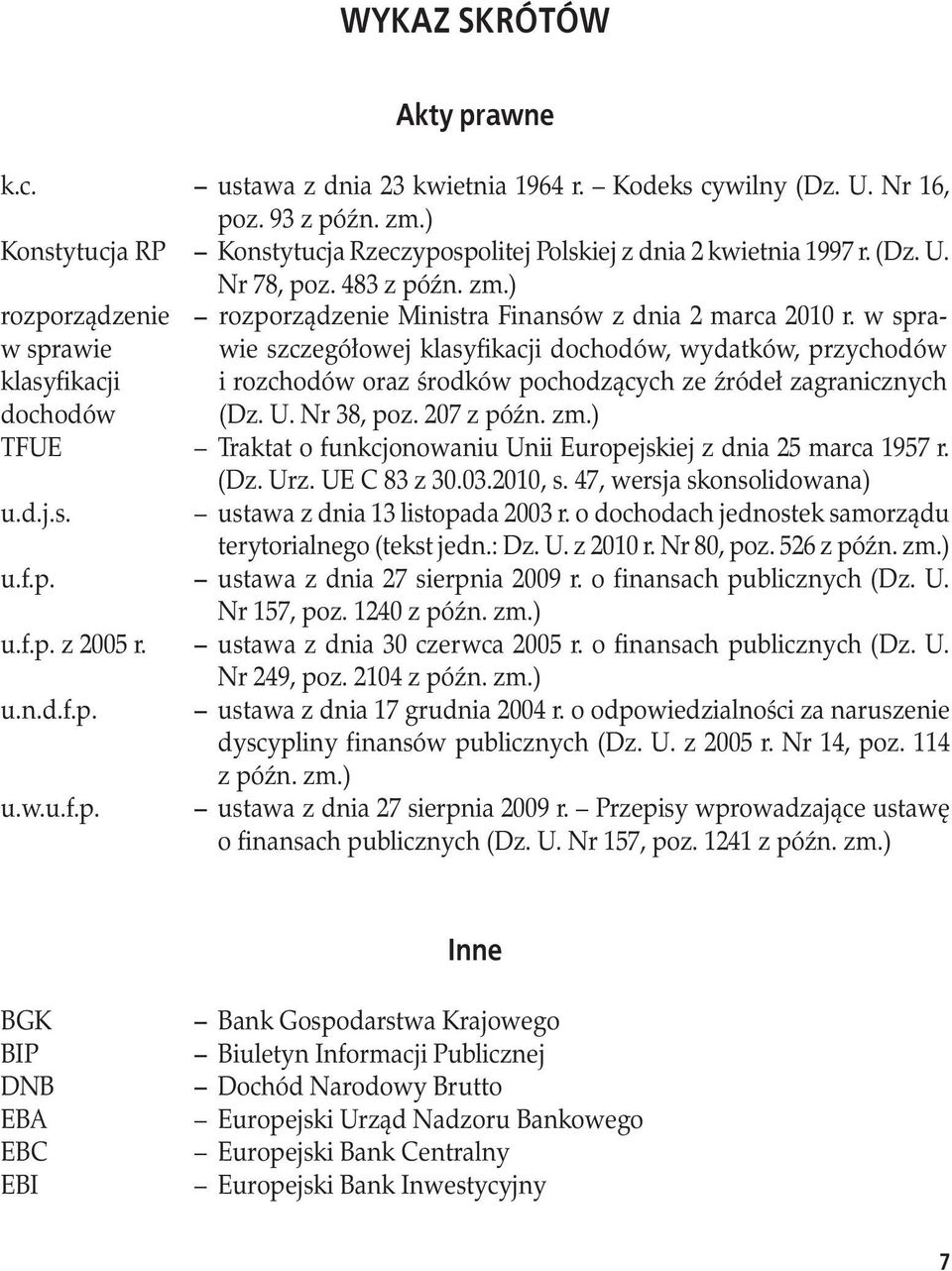 U. Nr 38, poz. 207 z późn. zm.) TFUE Traktat o funkcjonowaniu Unii Europejskiej z dnia 25 marca 1957 r. u.d.j.s. (Dz. Urz. UE C 83 z 30.03.2010, s.