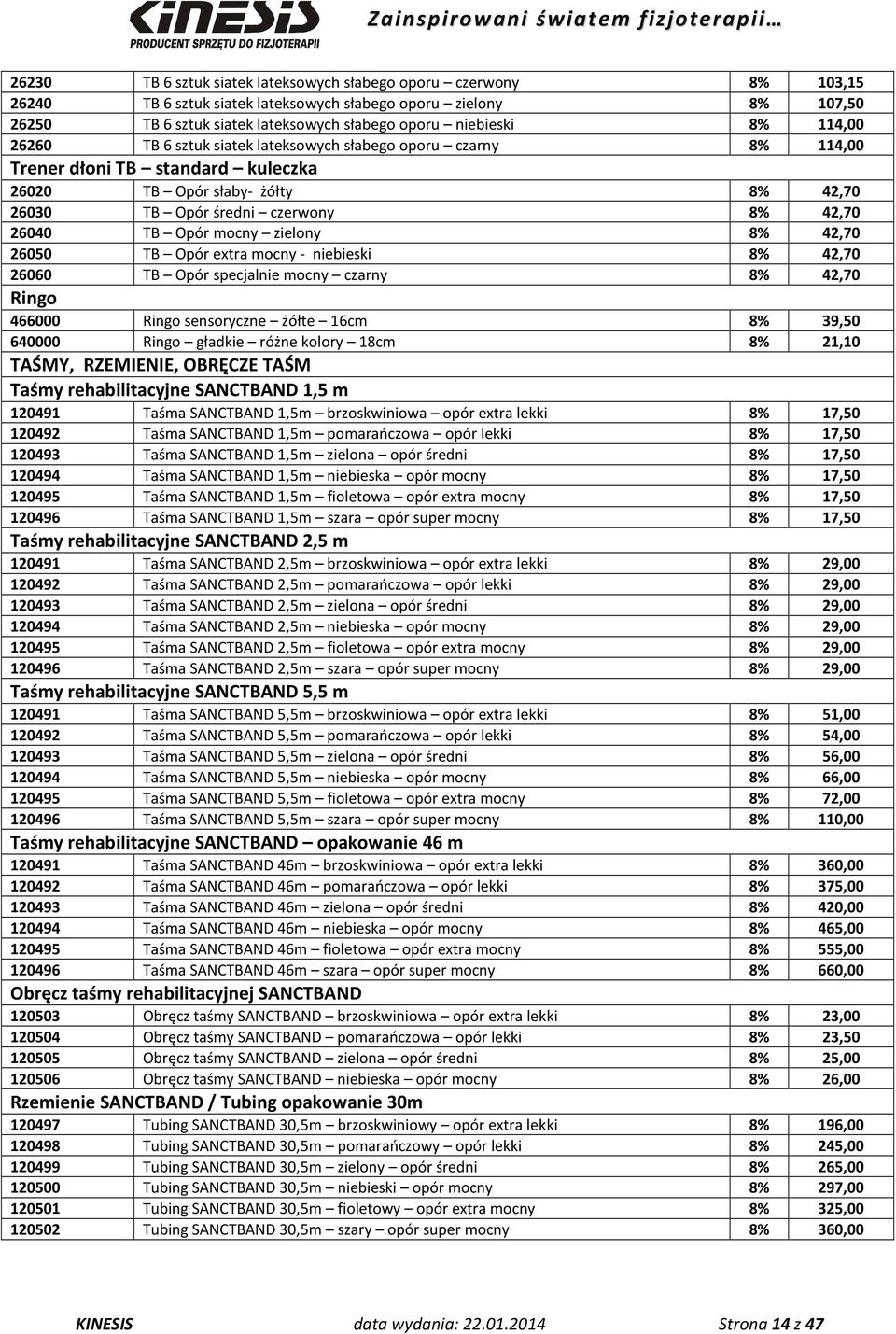 mocny zielony 8% 42,70 26050 TB Opór extra mocny - niebieski 8% 42,70 26060 TB Opór specjalnie mocny czarny 8% 42,70 Ringo 466000 Ringo sensoryczne żółte 16cm 8% 39,50 640000 Ringo gładkie różne