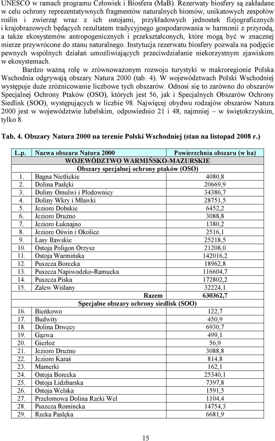 krajobrazowych będących rezultatem tradycyjnego gospodarowania w harmonii z przyrodą, a także ekosystemów antropogenicznych i przekształconych, które mogą być w znacznej mierze przywrócone do stanu