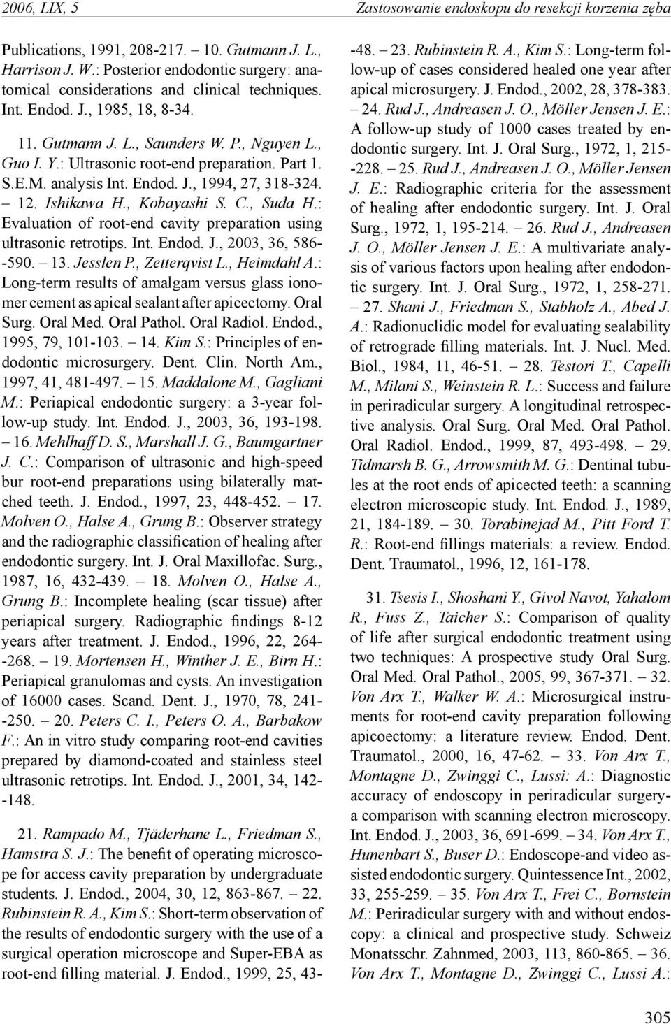 : Ultrasonic root-end preparation. Part 1. S.E.M. analysis Int. Endod. J., 1994, 27, 318-324. 12. Ishikawa H., Kobayashi S. C., Suda H.