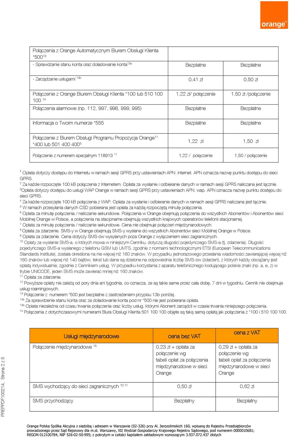 112, 997, 998, 999, 995) Informacja o Twoim numerze *555 Połączenie z Biurem Obsługi Programu Propozycja 11 *400 lub 501 400 400 5 1,22 zł 1,50 zł Połączenie z numerem specjalnym 118913 11 1,22 /