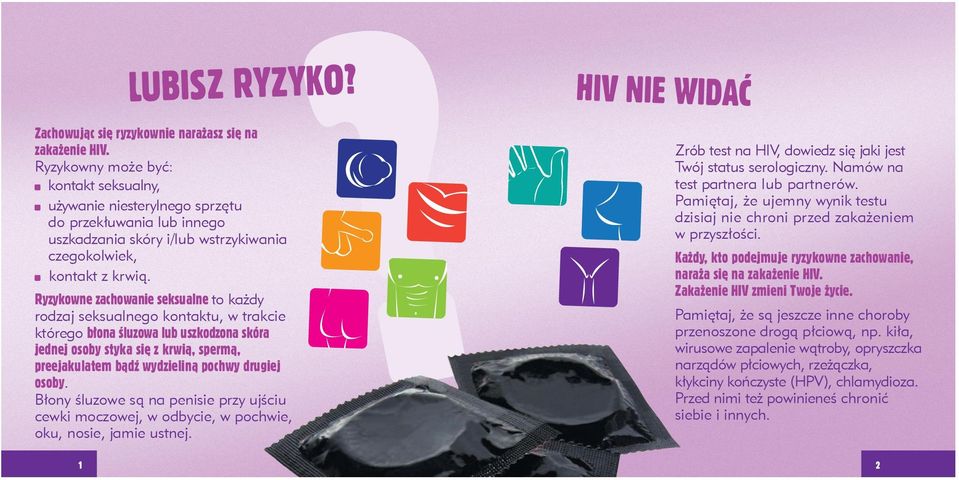 Ryzykowne zachowanie seksualne to każdy rodzaj seksualnego kontaktu, w trakcie którego błona śluzowa lub uszkodzona skóra jednej osoby styka się z krwią, spermą, preejakulatem bądź wydzieliną pochwy