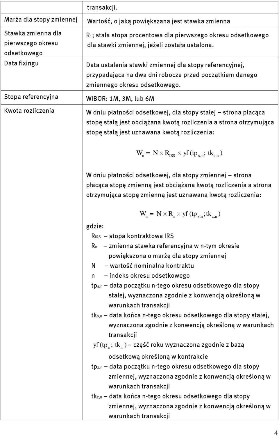 Data ustalenia stawki zmiennej dla stopy referencyjnej, przypadająca na dwa dni robocze przed początkiem danego zmiennego okresu odsetkowego.