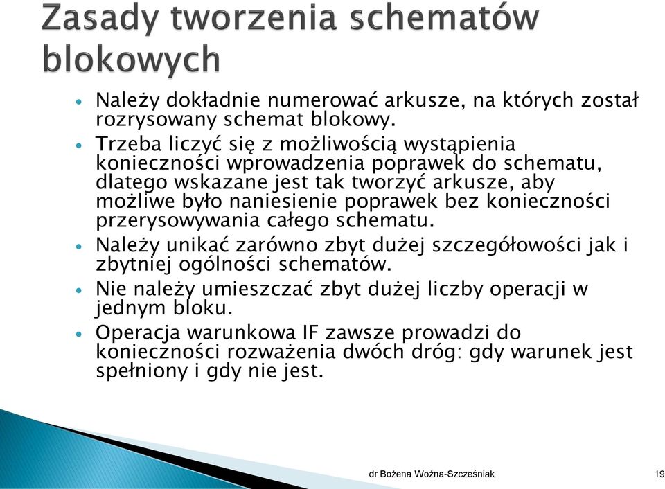 było naniesienie poprawek bez konieczności przerysowywania całego schematu.