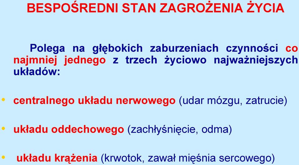 układów: centralnego układu nerwowego (udar mózgu, zatrucie) układu