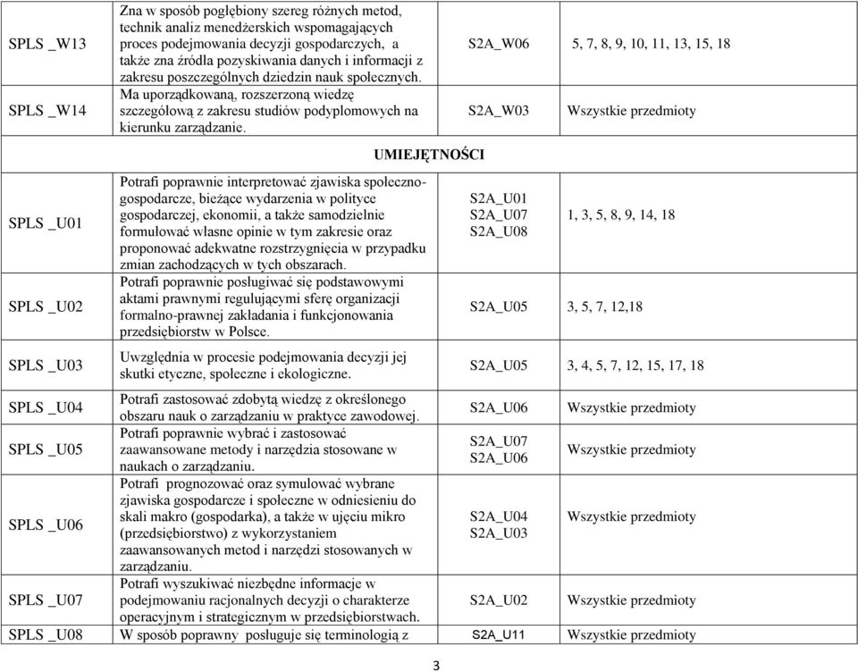 UMIEJĘTNOŚCI Potrafi poprawnie interpretować zjawiska społecznogospodarcze, bieżące wydarzenia w poityce gospodarczej, ekonomii, a także samodzienie formułować własne opinie w tym zakresie oraz