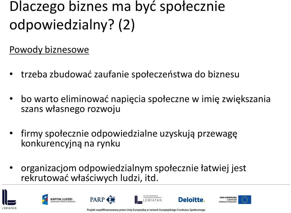 napięcia społeczne w imię zwiększania szans własnego rozwoju firmy społecznie