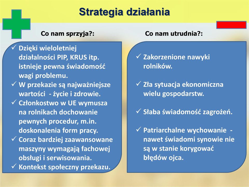 doskonalenia form pracy. Coraz bardziej zaawansowane maszyny wymagają fachowej obsługi i serwisowania. Kontekst społeczny przekazu. Co nam utrudnia?