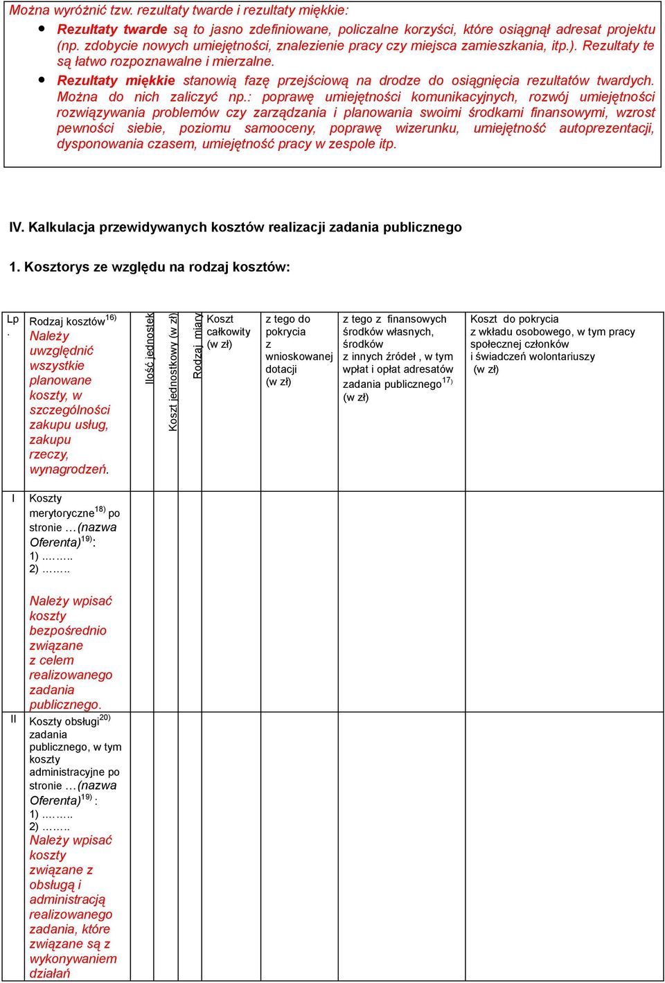 Rezultaty miękkie stanowią fazę przejściową na drodze do osiągnięcia rezultatów twardych. Można do nich zaliczyć np.