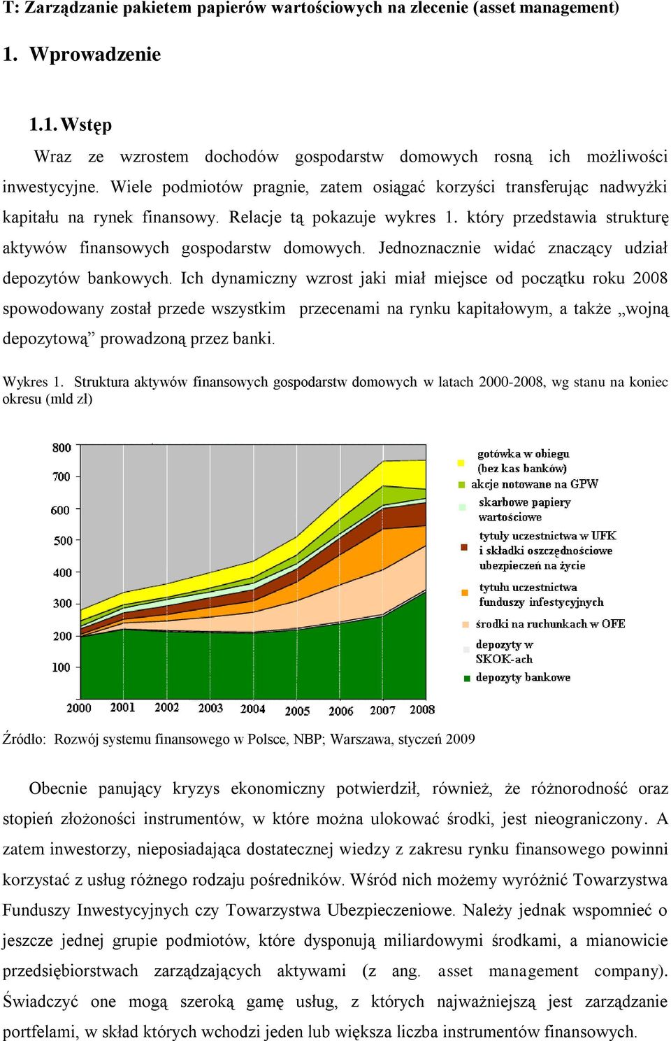 Jednoznacznie widać znaczący udział depozytów bankowych.