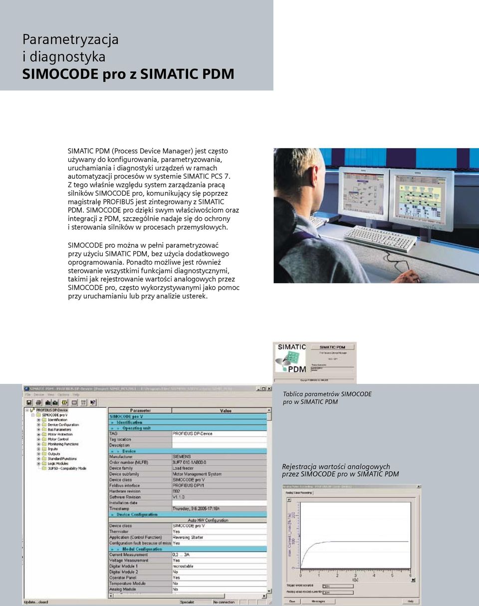 SIMOCODE pro dzięki swym właściwościom oraz integracji z PDM, szczególnie nadaje się do ochrony i sterowania silników w procesach przemysłowych.