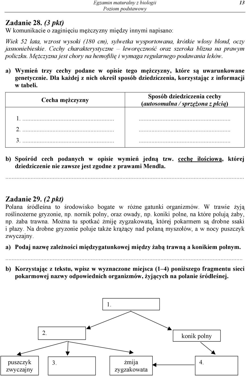 Cechy charakterystyczne leworęczność oraz szeroka blizna na prawym policzku. Mężczyzna jest chory na hemofilię i wymaga regularnego podawania leków.