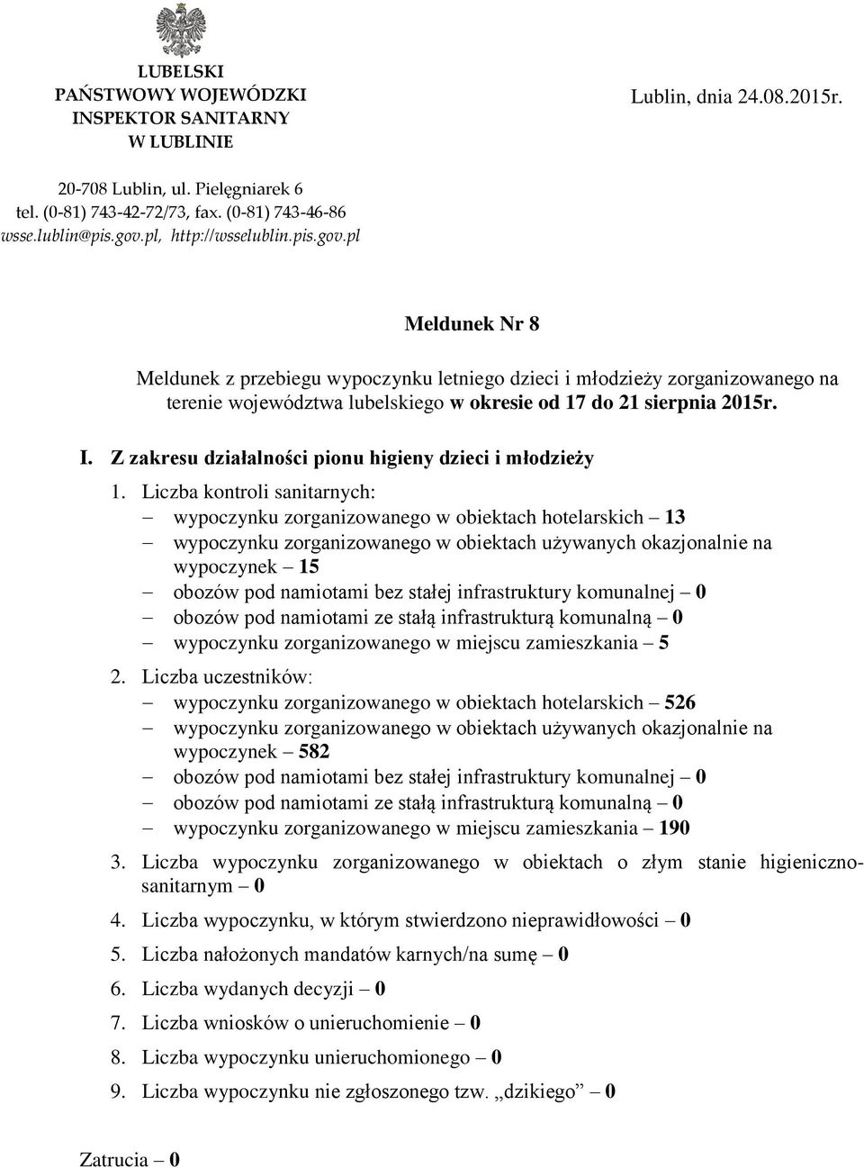 Z zakresu działalności pionu higieny dzieci i młodzieży 1.