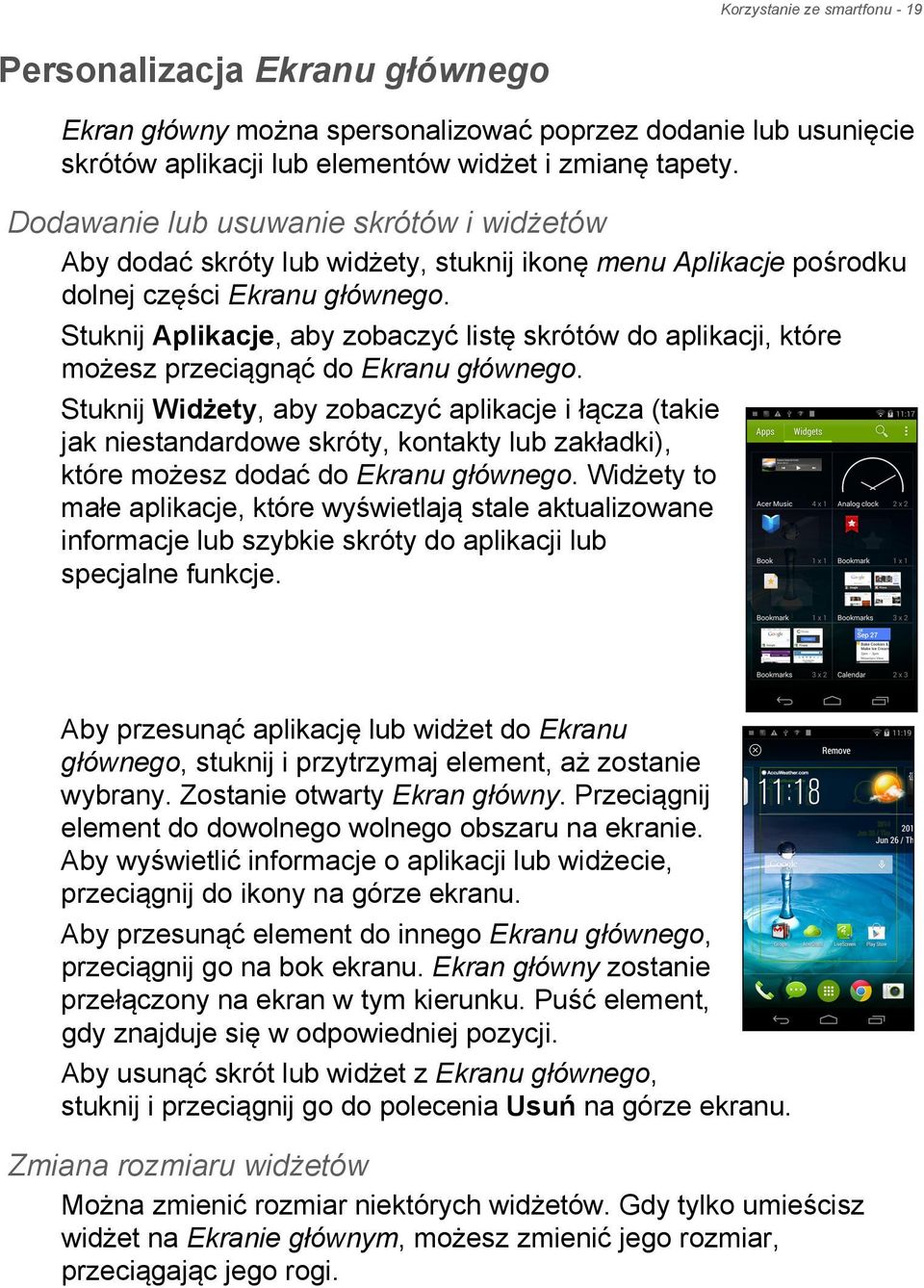 Stuknij Aplikacje, aby zobaczyć listę skrótów do aplikacji, które możesz przeciągnąć do Ekranu głównego.