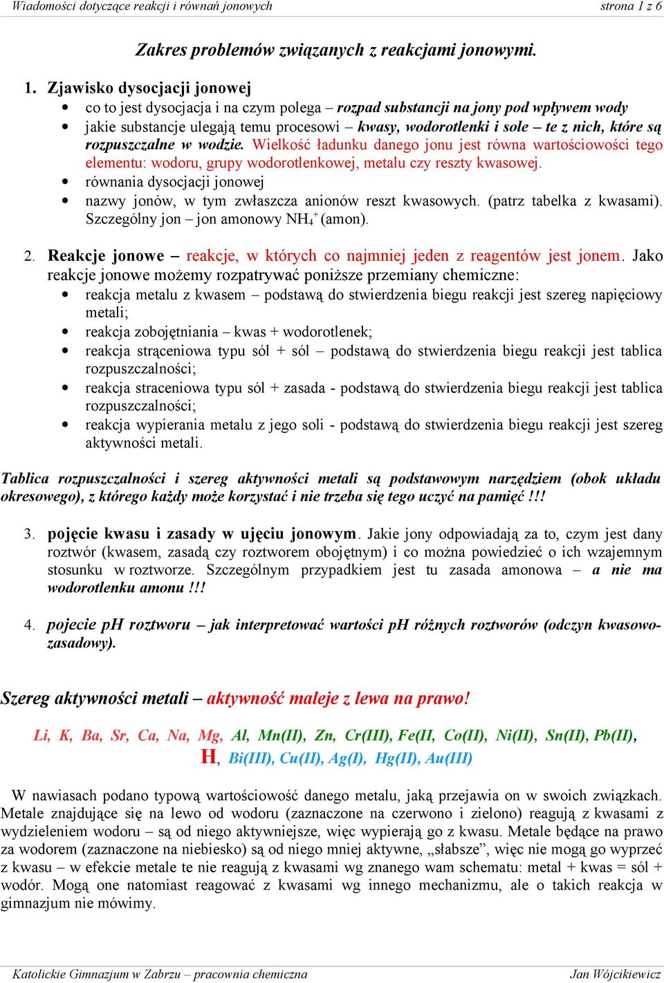 Zjawisko dysocjacji jonowej co to jest dysocjacja i na czym polega rozpad substancji na jony pod wpływem wody jakie substancje ulegają temu procesowi kwasy, wodorotlenki i sole te z nich, które są