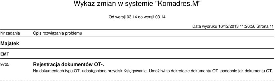 Na dokumentach typu OT- udostępniono przycisk