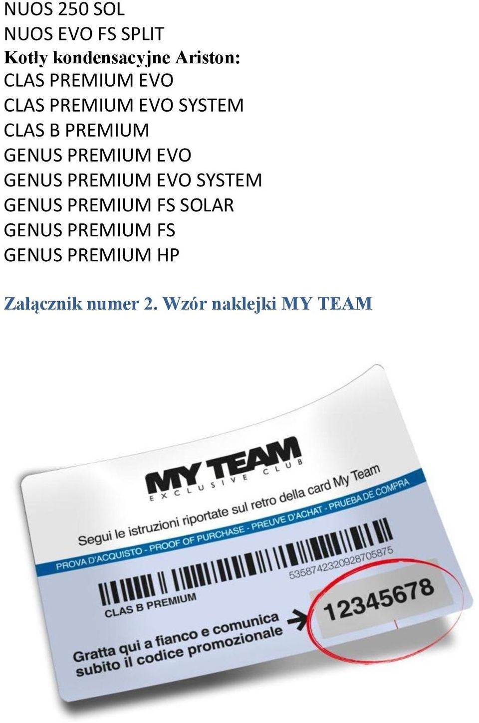 PREMIUM EVO GENUS PREMIUM EVO SYSTEM GENUS PREMIUM FS SOLAR