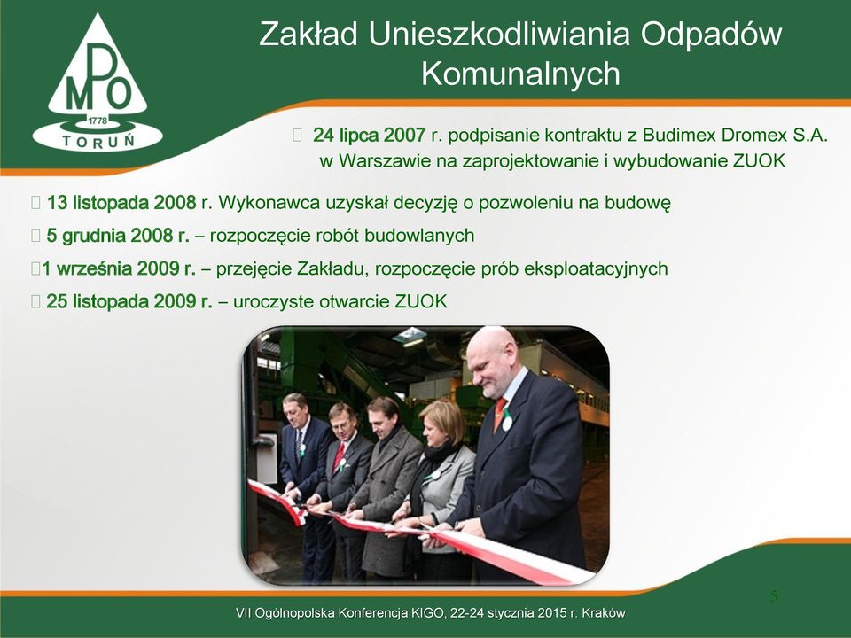 rozpoczęcie robót budowlanych 1 września 2009 r.