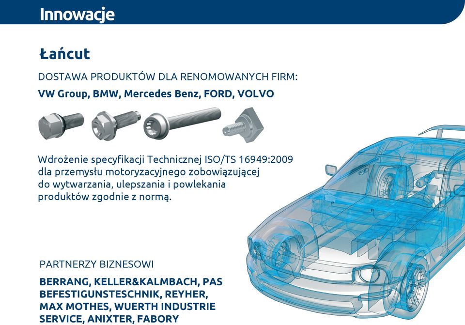 zobowiązującej do wytwarzania, ulepszania i powlekania produktów zgodnie z normą.