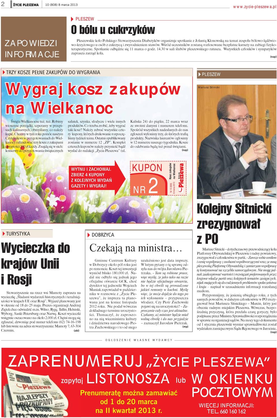 14.30 w sali ślubów pleszewskiego ratusza. Wszystkich członków i sympatyków zaprasza zarząd koła.