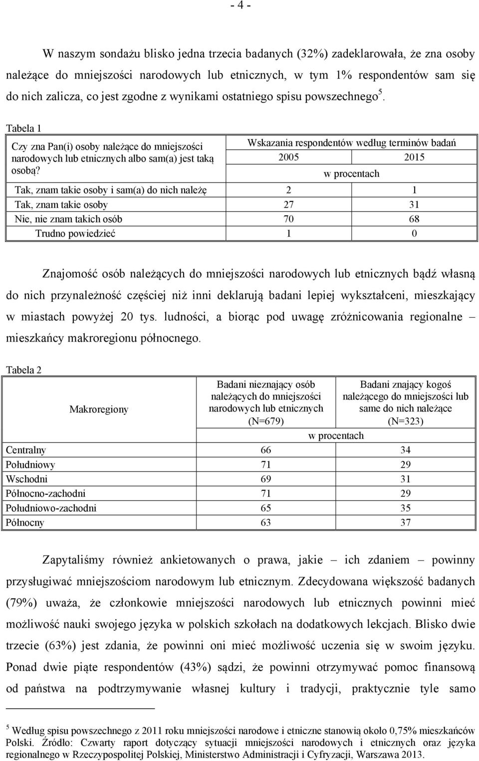 Wskazania respondentów według terminów badań 2005 2015 w procentach Tak, znam takie osoby i sam(a) do nich należę 2 1 Tak, znam takie osoby 27 31 Nie, nie znam takich osób 70 68 Trudno 1 0 Znajomość