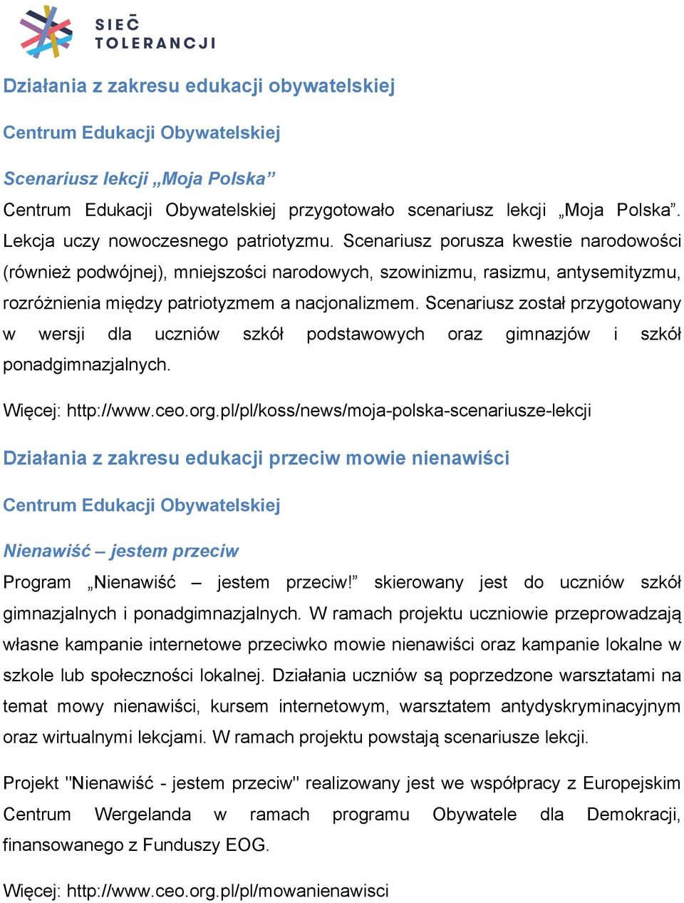 Scenariusz porusza kwestie narodowości (również podwójnej), mniejszości narodowych, szowinizmu, rasizmu, antysemityzmu, rozróżnienia między patriotyzmem a nacjonalizmem.