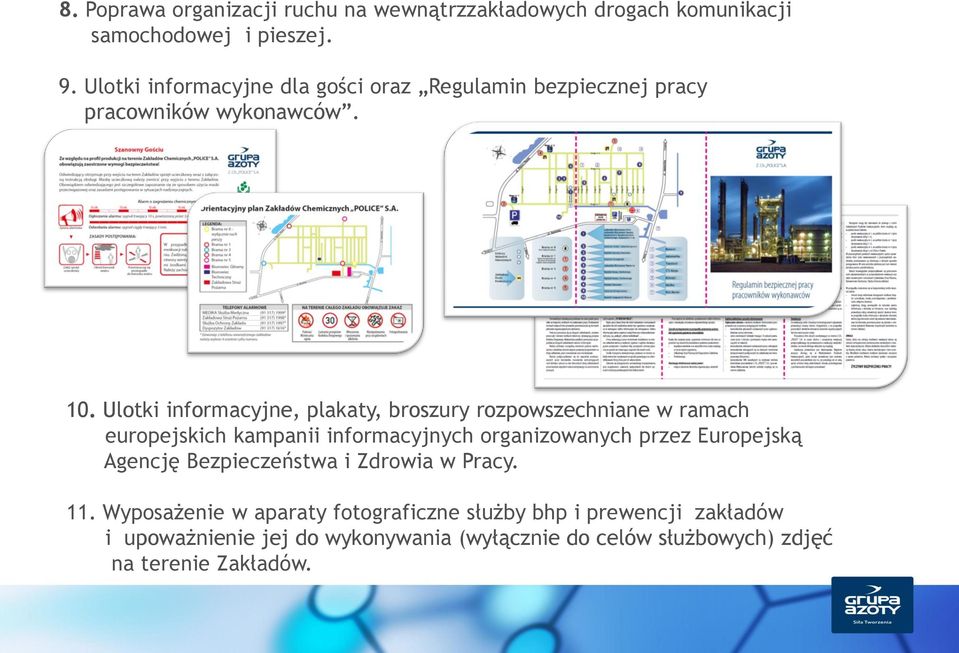 Ulotki informacyjne, plakaty, broszury rozpowszechniane w ramach europejskich kampanii informacyjnych organizowanych przez