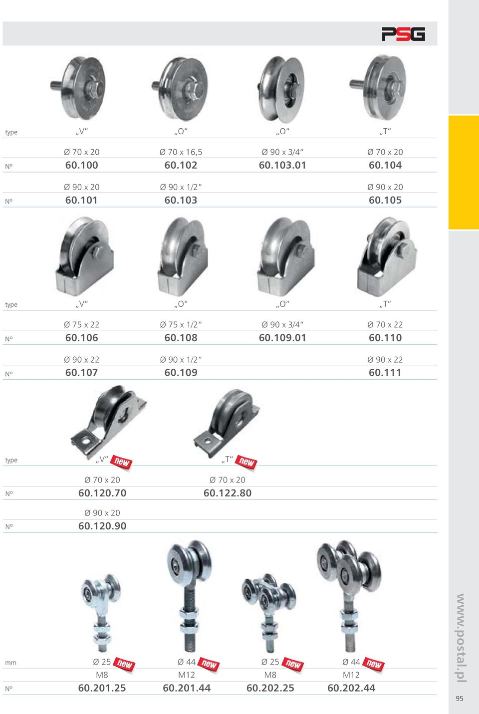 108 Ø x / 60.109.01 Ø 70 x 60.110 Ø x 60.107 Ø x 1/ 60.109 Ø x 60.