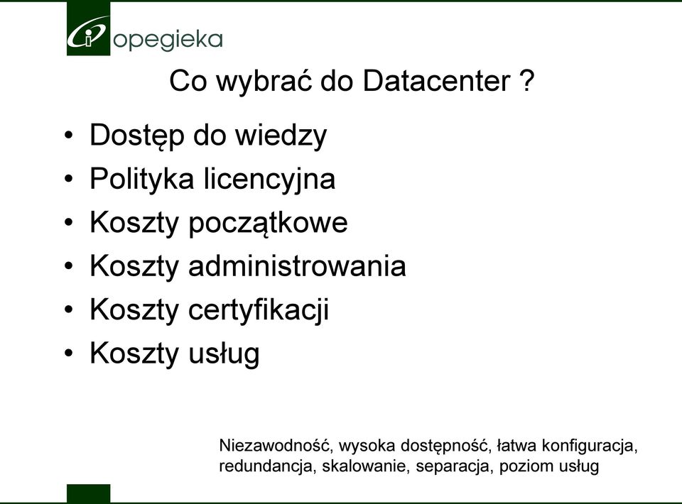 Koszty administrowania Koszty certyfikacji Koszty usług