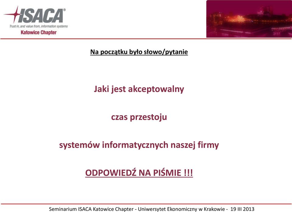 przestoju systemów