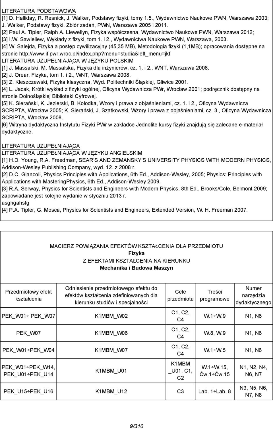 Salejda, Fizyka a postęp cywilizacyjny (45,35 MB), Metodologia fizyki (1,1MB); opracowania dostępne na stronie http://www.if.pwr.wroc.pl/index.php?