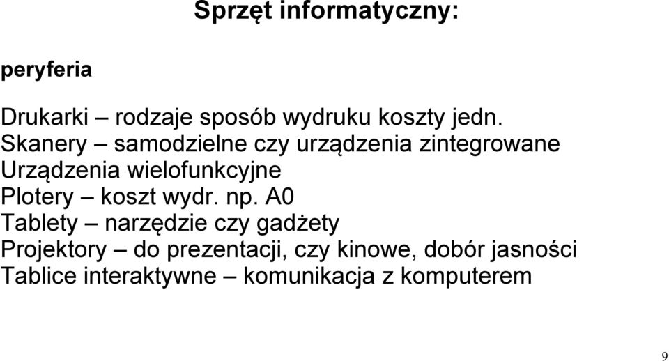 Plotery koszt wydr. np.