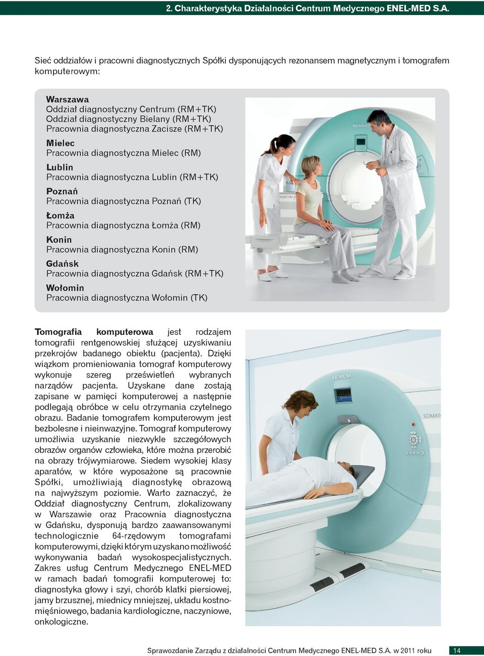 Pracownia diagnostyczna Zacisze (RM+TK) Mielec Pracownia diagnostyczna Mielec (RM) Lublin Pracownia diagnostyczna Lublin (RM+TK) Poznań Pracownia diagnostyczna Poznań (TK) Łomża Pracownia