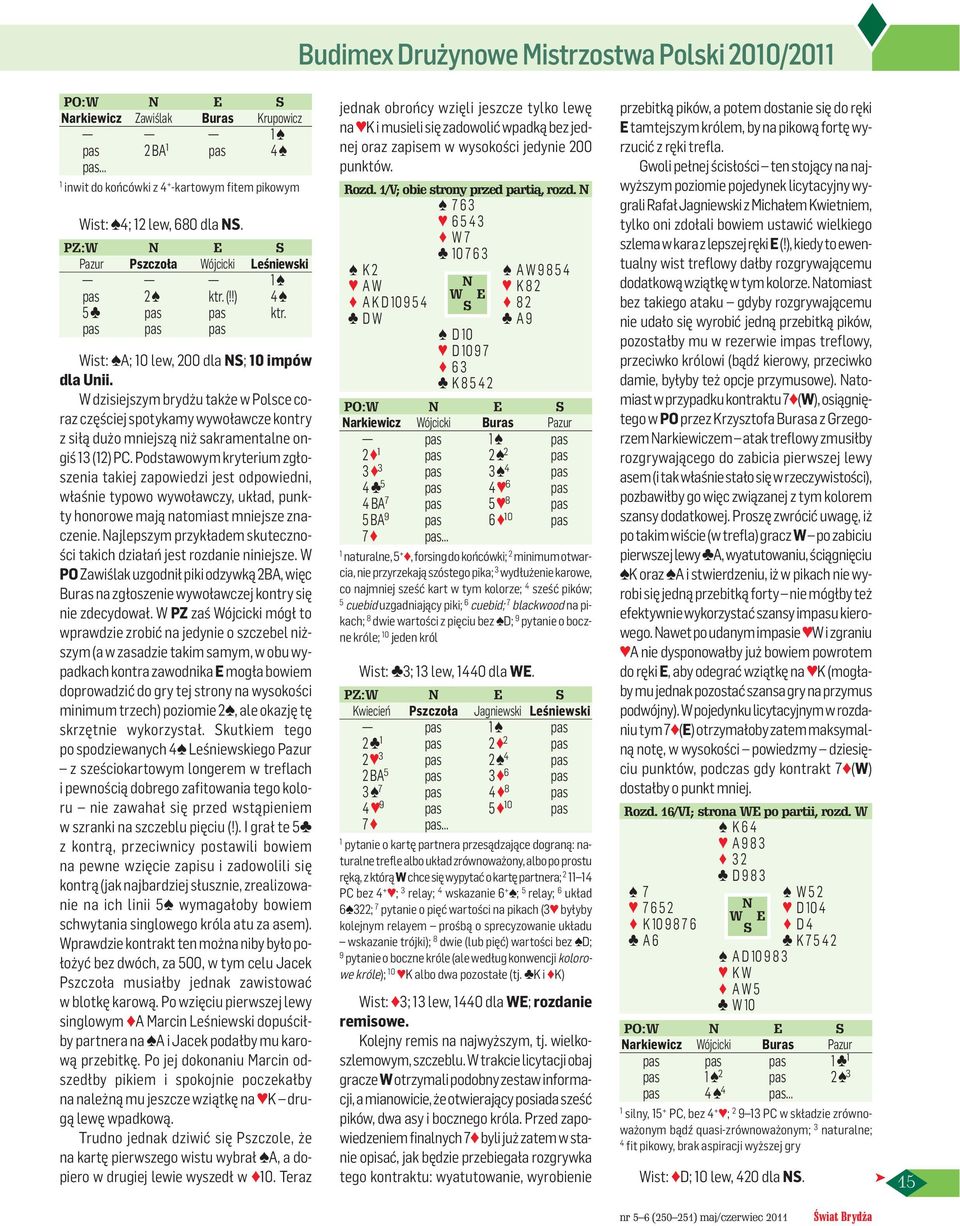 W dzisiejszym brydżu także w Polsce coraz częściej spotykamy wywoławcze kontry z siłą dużo mniejszą niż sakramentalne ongiś 3 (2) PC.